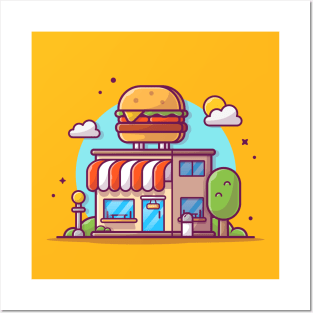 Burger Shop Cartoon Posters and Art